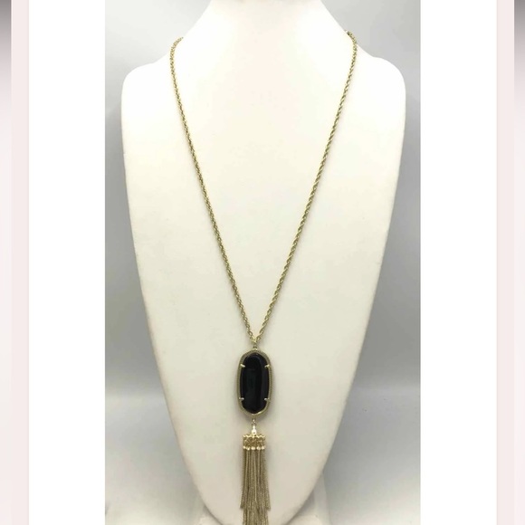 NWT✨KENDRA SCOTT NECKLACE with black pendent🖤 ⭐️GOLD NECKLACE ⭐️ - Picture 8 of 10